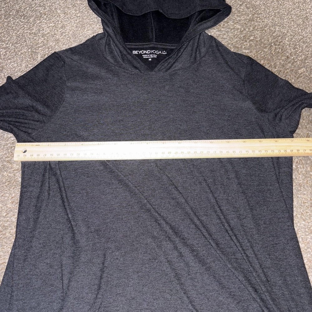 Beyond Yoga Hoodie Womens XS Space Dye Long Sleeve Pullover Black Grey - Picture 5 of 9